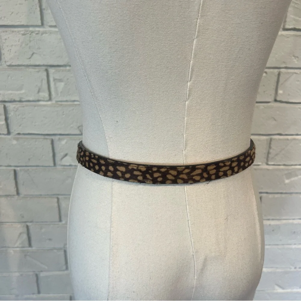 Vintage 90s B.B. Simon Deer Animal Print Fur Belt Womens S/M